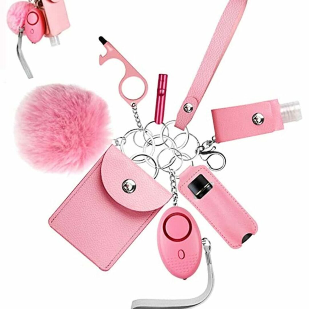 Pink Self Defense Keychain Set