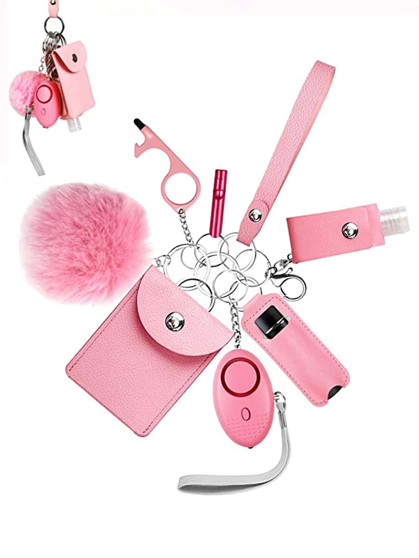 Pink Self Defense Keychain Set