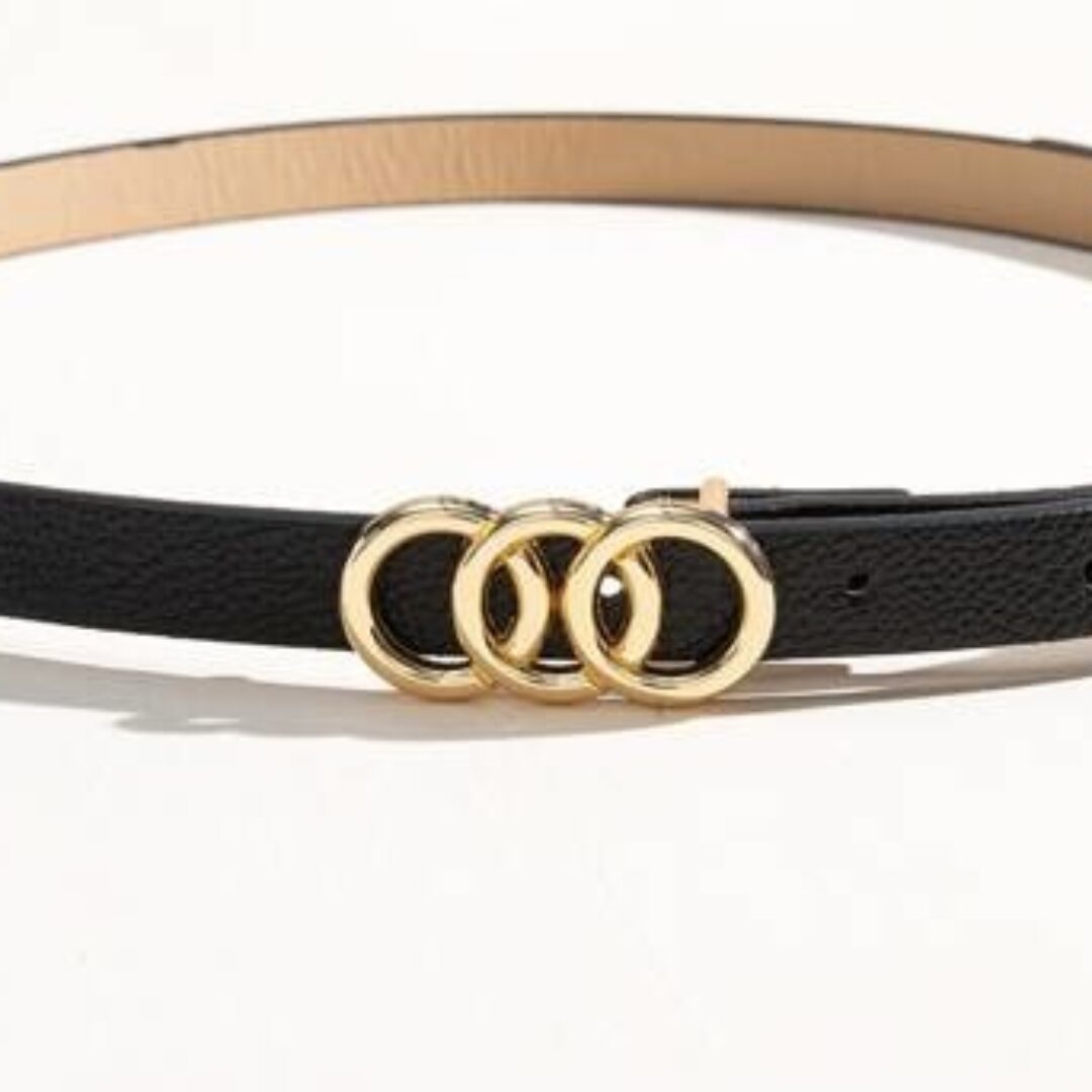 Circle Buckle Black Belt